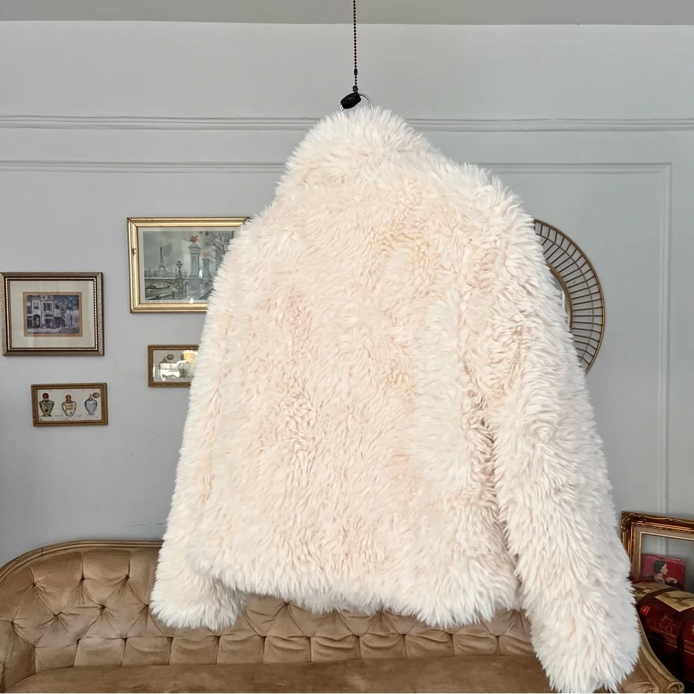 JASON WU Faux Fur White Jacket Coat Size S P RARE ~ NWT